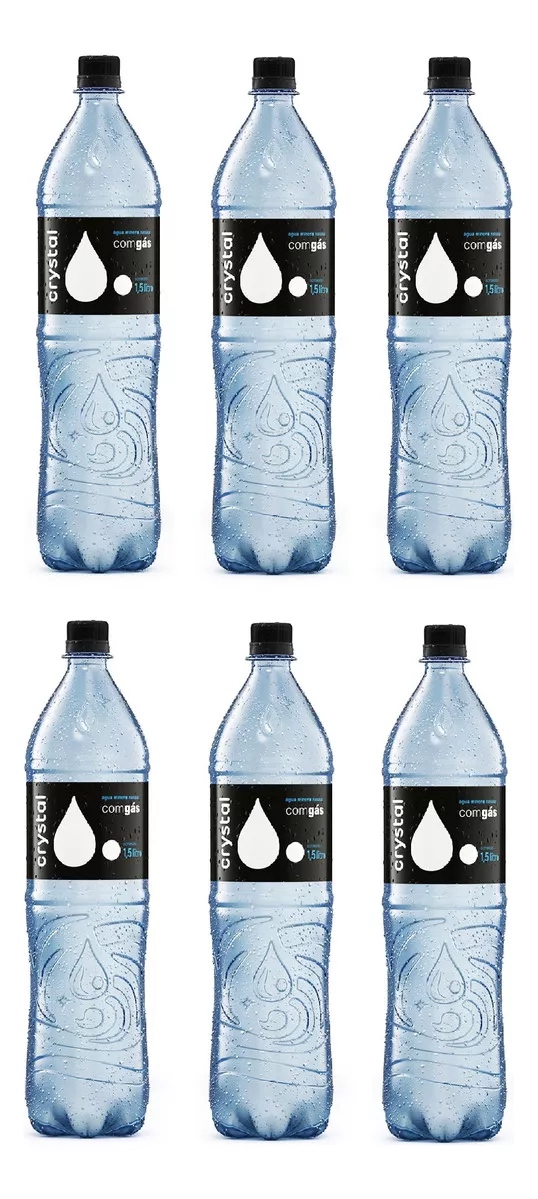 Água mineral Crystal Água com gás com gás pack 1.5 L pacote x 6 u